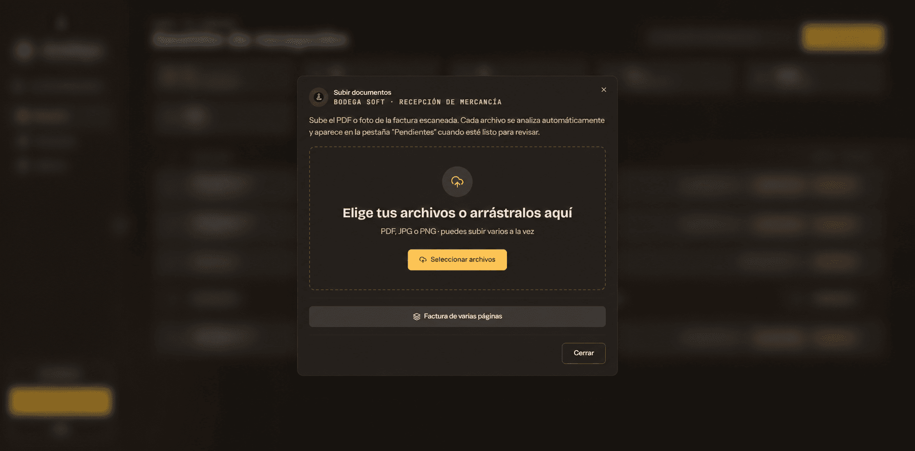 Bodega Soft — recepción de facturas con OCR — 2